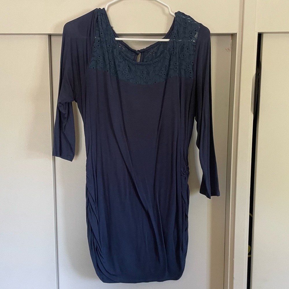 Navy blue maternity top